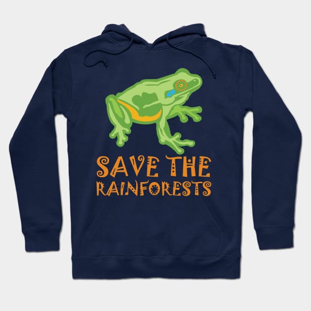 Save the Rainforests Tree Frog Hoodie by evisionarts